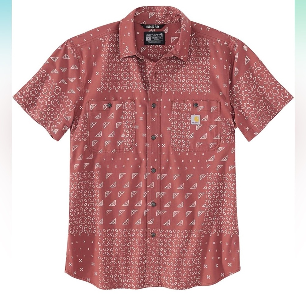 Carhartt Men's Rugged Flex Relaxed Fit Short-Sleeve Print Shirt 2xlt new nwt